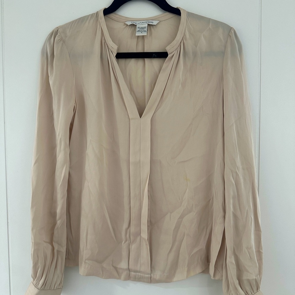 Diane Von Furstenberg Silk Long Sleeve Blouse Women’s Size 4